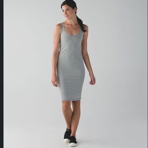 Lululemon Go For It Dress Hyper Stripe Heathered Medium Grey Ghost